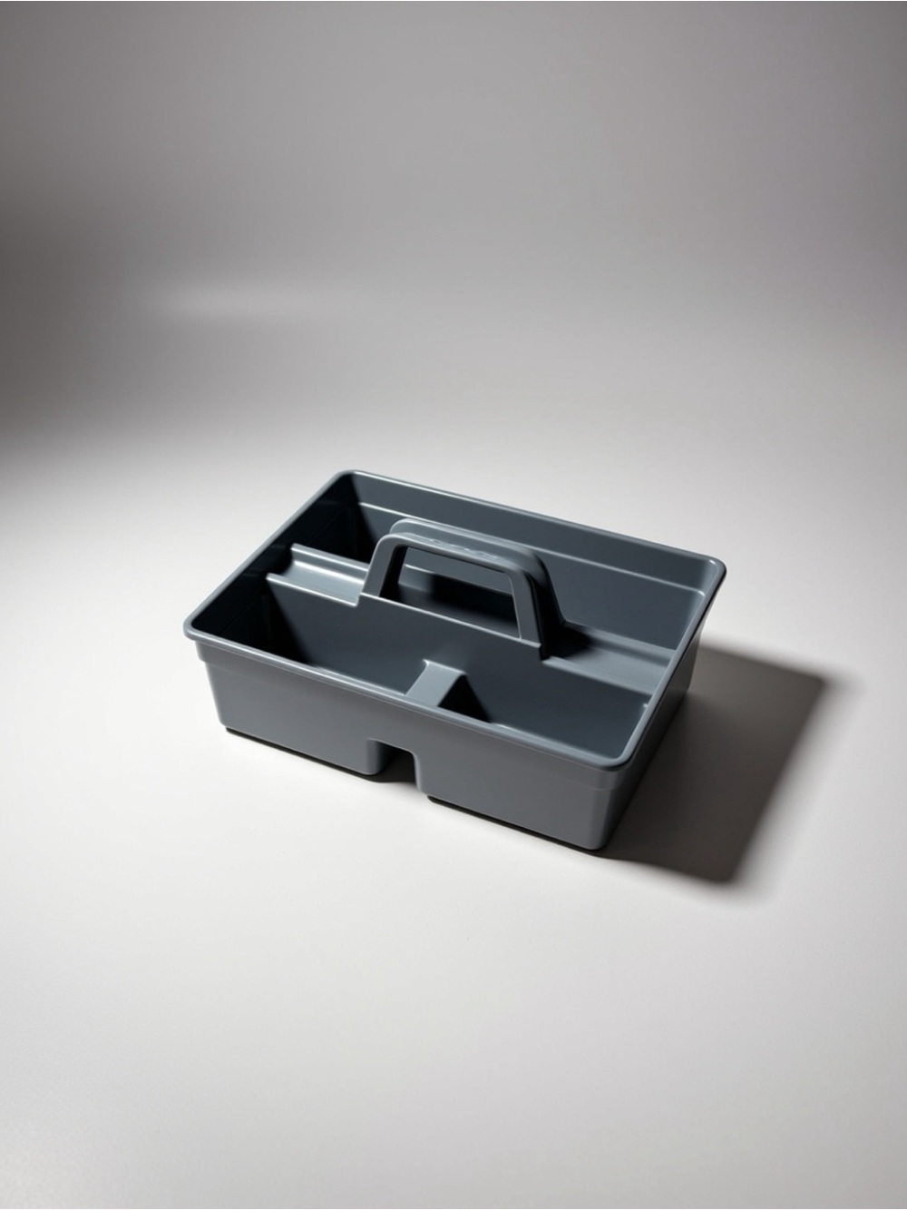 Gray Plastic Cleaning Caddy with Handle